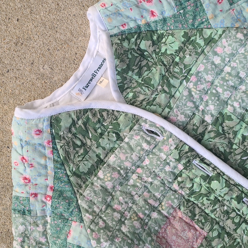 New • Farewell Frances Sage and Blossom Quilted Jacket